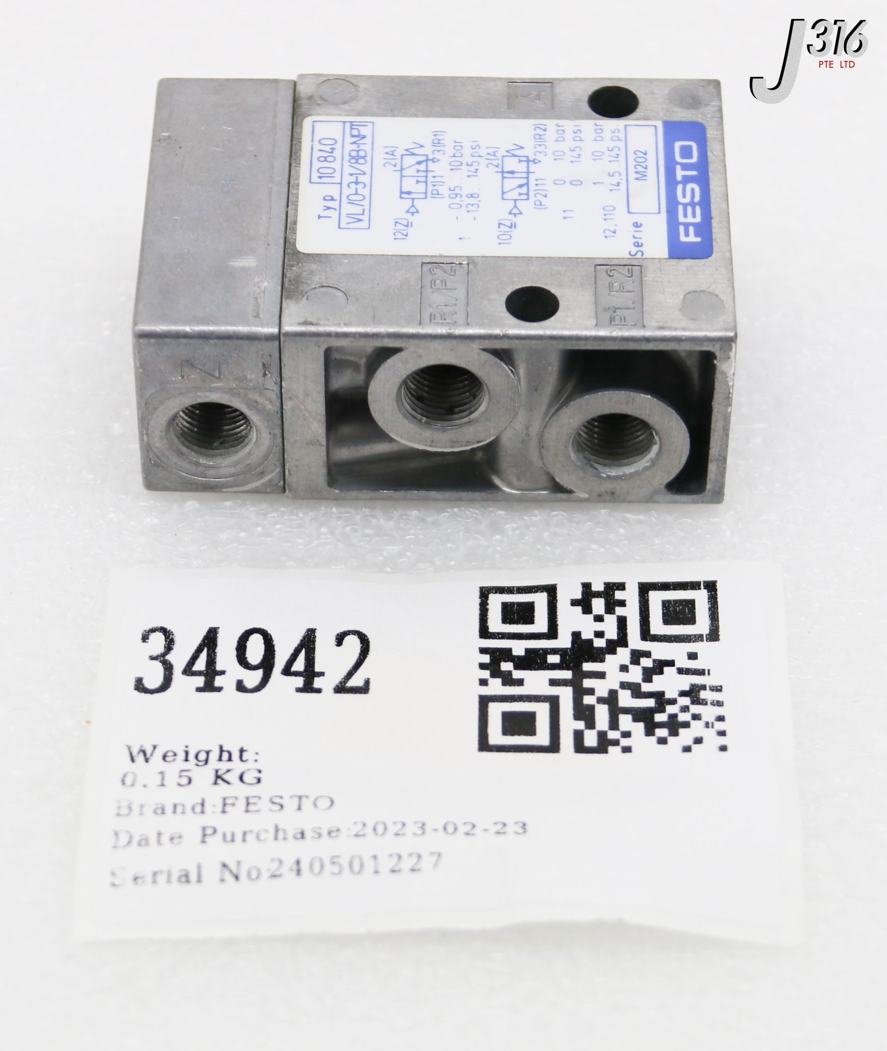34942 FESTO PNEUMATIC VALVE VL 0 3 1 8B NPT J316Gallery 34942 festo pneumatic valve vl 0 3 1 8b npt j316gallery